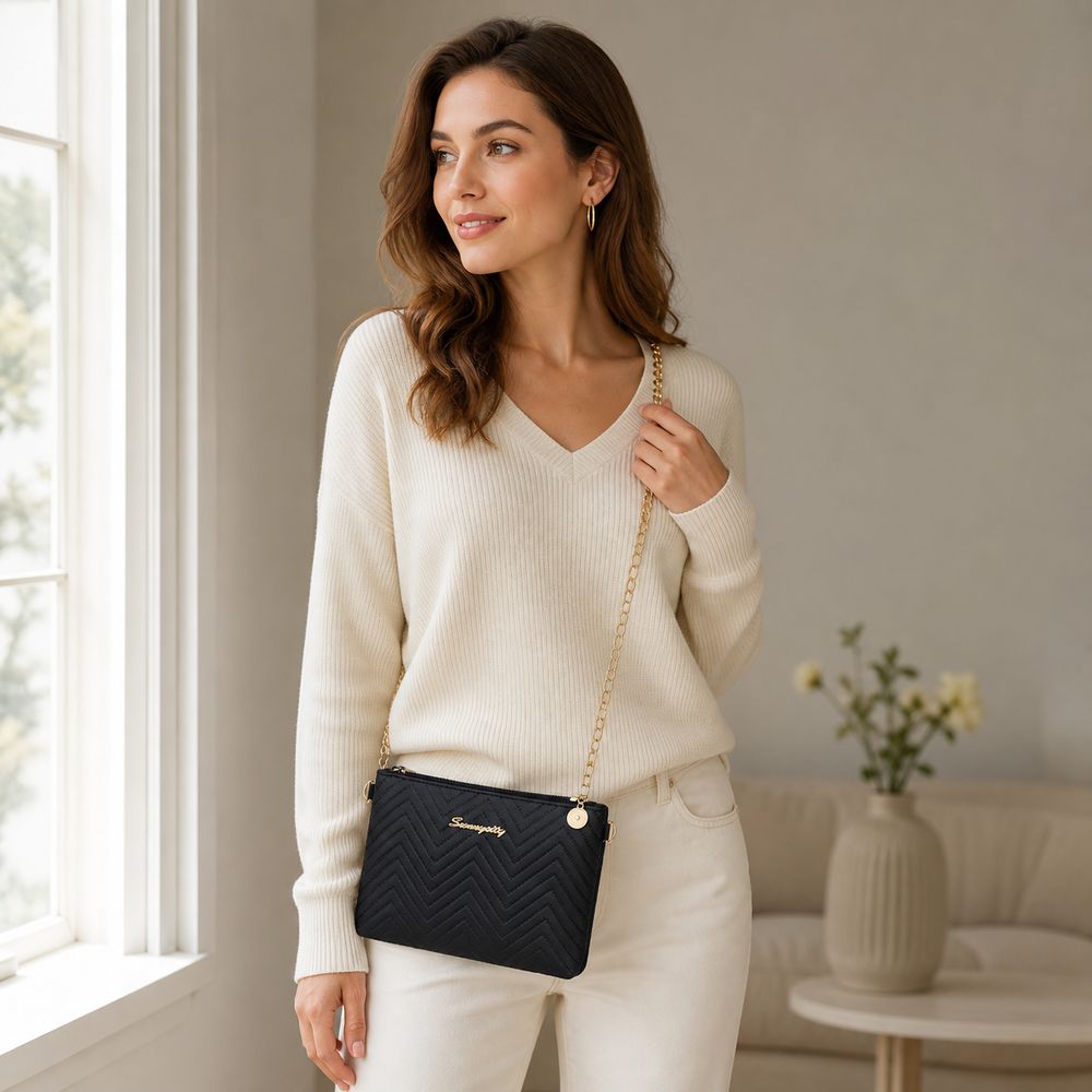 Chain Crossbody Quilted - PU Deri Kadın Çapraz Askılı Çanta