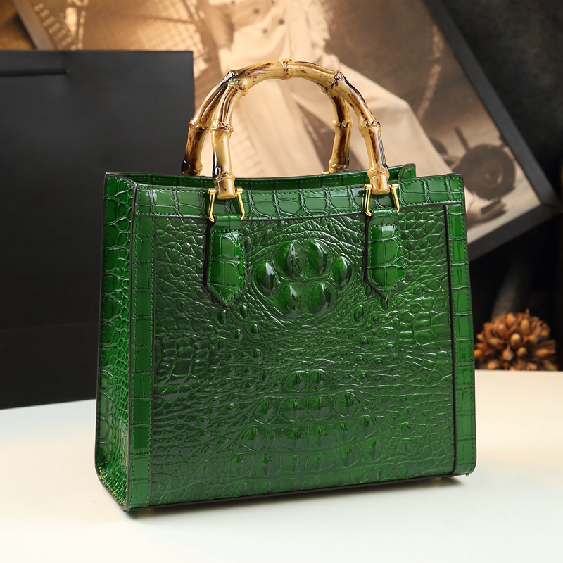 Luxury Bags Lv - Timsah Desenli Deri Kadın Çantası Gerçek
