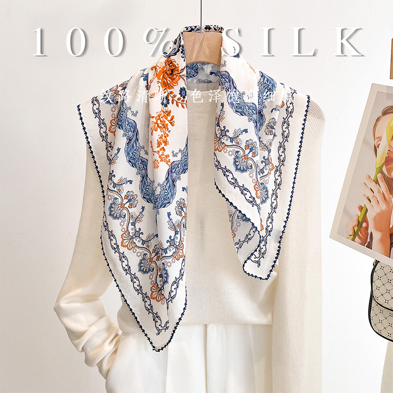Luxury Bags Online - Lüks %100 Dut İpeği Kare Eşarp
