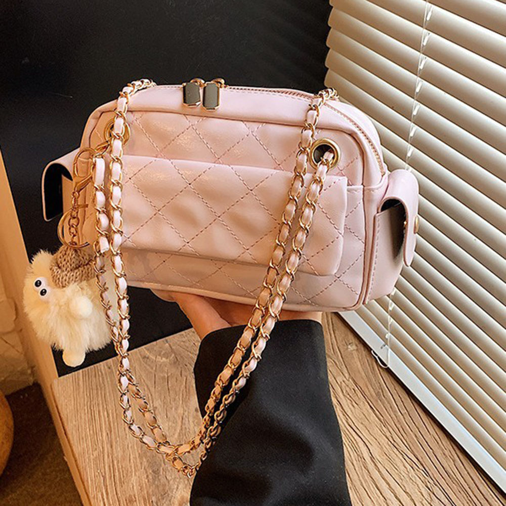 Chain Crossbody Quilted - Kapitone Desenli Zincir Tasarımlı Çapraz Askılı