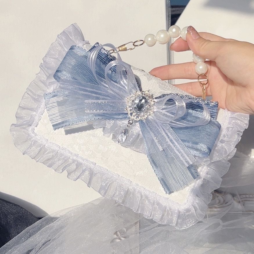Zincir gümüş ve mavi lolita da - Luxury Bags Blue incelemesi ve fiyatı