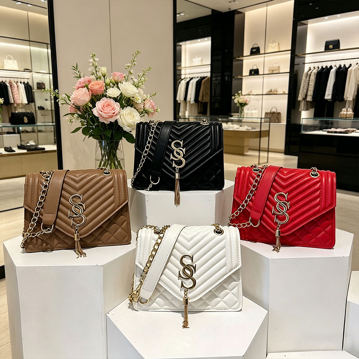 Hafif Lüks Zarif Argyle Kapito - Chain Crossbody Quilted incelemesi ve fiyatı