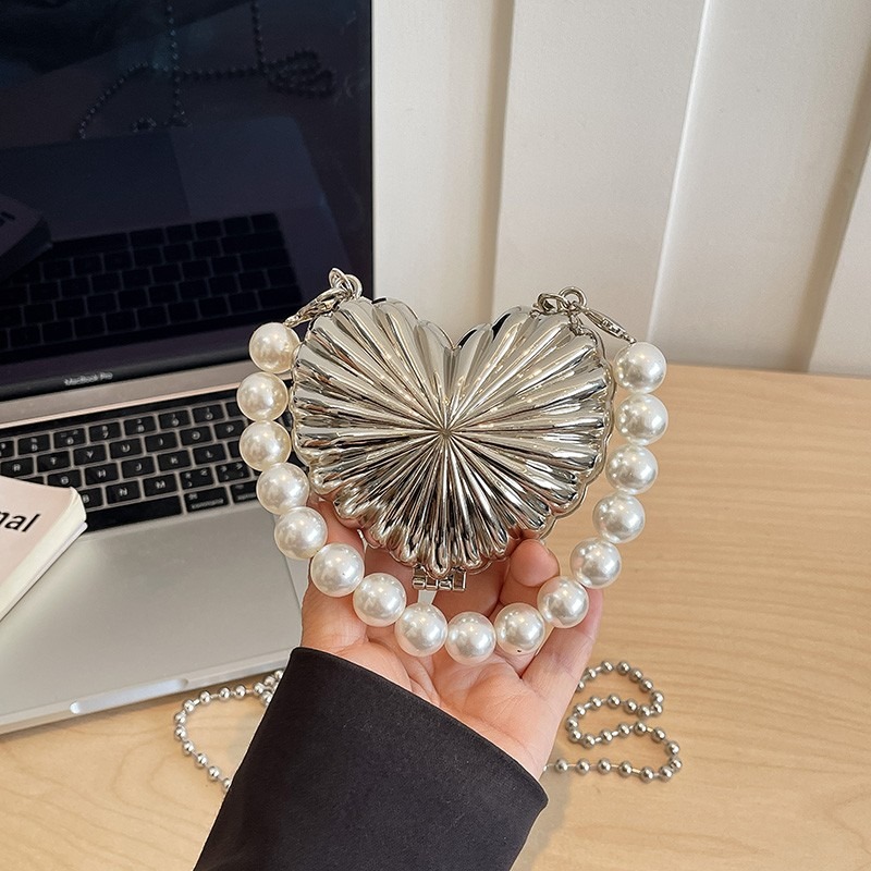 Parıltılı Kalp Şeklinde Rhines - Mini Bag Evening Clutch incelemesi ve fiyatı